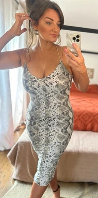 Vestido midi de piel de serpiente talla mediana JLUXLABEL Foto 1 de 4