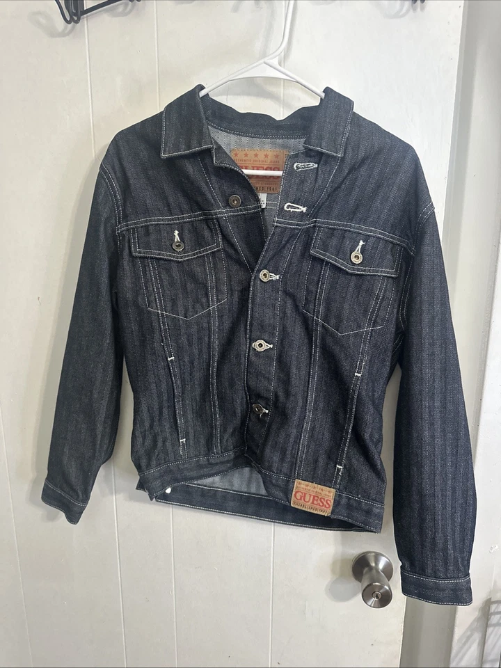Chaqueta de Camionero Denim Negra Vintage GUESS Juvenil Talla XL 16-18 Foto 1 de 4
