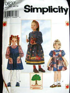 Simplicity 0637 JUMPER BLOUSE 5-8 chest 24-27 sewing pattern Uncut 1996 AppleTre - Picture 1 of 3