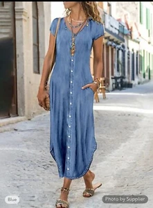 Light in the Box Jeanshemd Kleid S Neu mit Etikett 195 - Bild 1 von 5