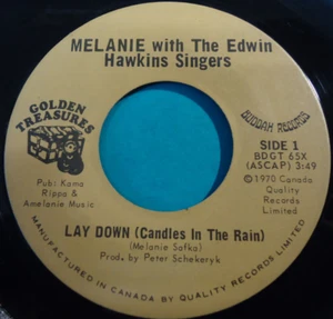 MELANIE w/The Edwin Hawkins Singers ~ Lay Down ~ 45rpm Vinyl Record in Canada - Picture 1 of 2