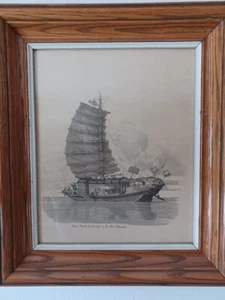 1805 William Alexander Hand Colored Engraving Mandarine Boat COSTUME OF CHINA   - Picture 1 of 4