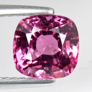 1.60 Ct & 7x7x4.5 mm _ LUSTROUS PINK NATURAL SPINEL CUSHION CUT LOOSE GEMSTONES - Picture 1 of 11