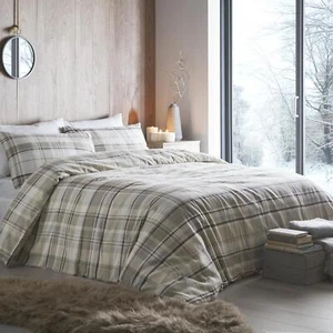 Appletree Hygge Applecross Karo weich gebürstet 100 % Baumwolle Bettbezug Set