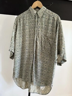 De Colección Italiana Pal Zileri Camisa Deportiva Geométrica MCM Tiki Camisa 16/41 Viscosa Foto 1 de 4