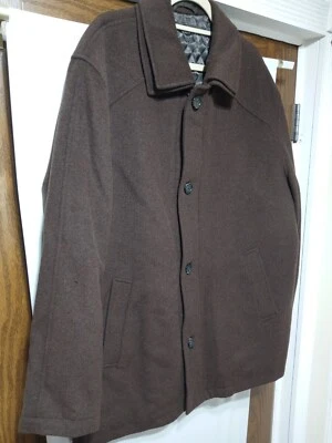 VINTAGE Ukraine J Ferrar Overcoat Men M Charcoal Gray Lined Pockets Wool 44x35 - Image 1 of 4