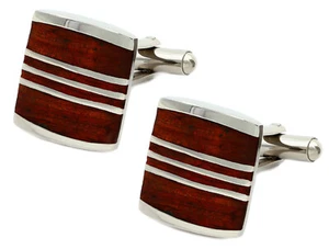 Luxus Mahagoni Holz Intarsie & Silber Herren 5th Hochzeitstag Geschenk - Bild 1 von 8