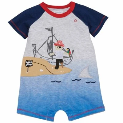 Mud Pie Baby Boys Pirate Shortall 12-18 Months - Image 1 of 2