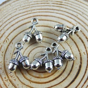 40pcs Antique Silver Nuts Branch Shaped Alloy Pendants Charms Findings 52158 - Picture 1 of 5