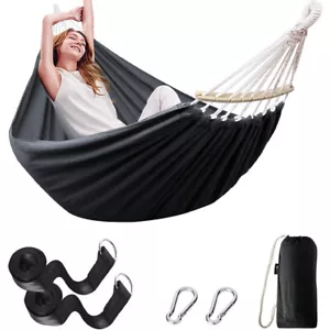 Hängematte 200x150cm groß Hängeliege 2 Personen Schaukel Outdoor Baumwolle - Bild 1 von 14