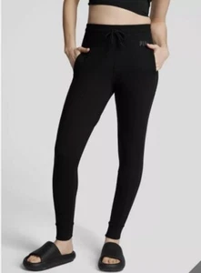 Victoria’s Secret PINK XL  High Waist Full Length Campus Joggers Pants Black - Picture 1 of 5