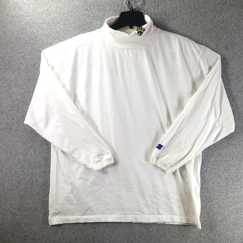ECU Pirates Team Starter Turtle Neck Shirt Mens XXL Off White Long Sleeve Mascot Cover