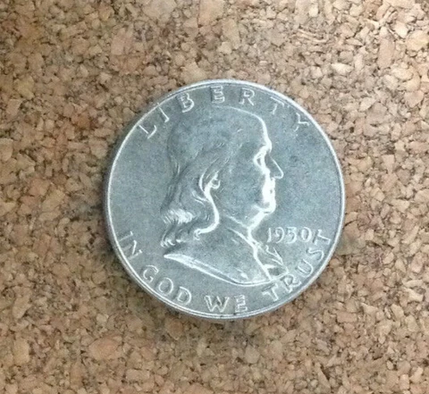 1950 P  Circ.  Franklin Half Dollar 90 % Silver US Coin FH2893 FREE SHIPPING Cover