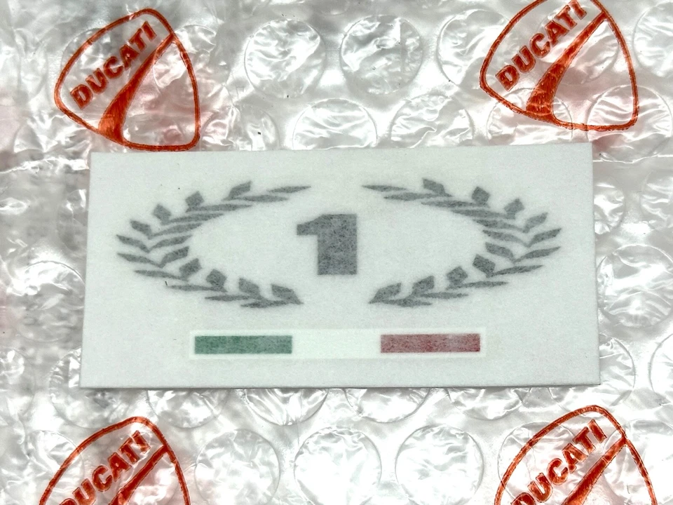 Adesivo para tanque de gasolina Ducati bandeira italiana grinalda de louros número 1 - Imagem 1 de 2