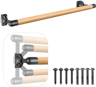 Sistema de barra de balé tradicional de madeira maciça montado na parede, barra de balé independente - Imagem 1 de 4