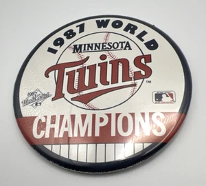 Pulsante Gemelli Baseball Vintage 1987 Campioni del Mondo Minnesota/St Paul - Foto 1 di 4