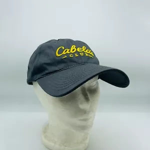 Cabela Club Sombrero Gorra de Béisbol OSFM Bordado Desteñido Negro Gris Gorra - Imagen 1 de 6