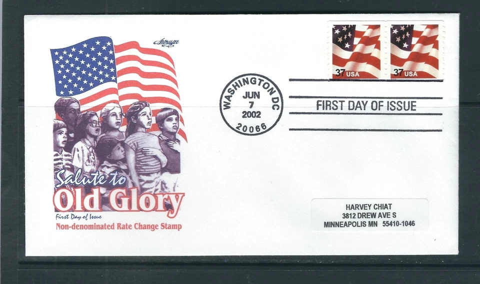 US SC # 3631  Flag . Water Activated Coil FDC .  Artmaster Cachet - Image 1 of 1