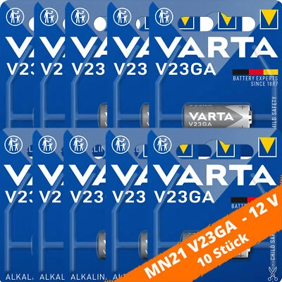 10 x Varta V23GA 12V Batterie Knopfzelle MN21 P23GA A23 23A LR23 LRV08 4223 - Bild 1 von 3