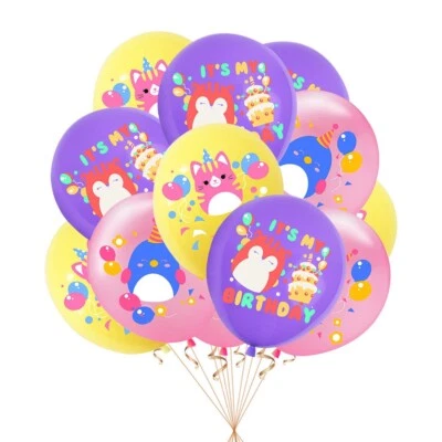 Squishmallows Balloons 9 ps 12" Latex Happy Birthday Party Fun KIDS DECOR AU - image 1 of 4