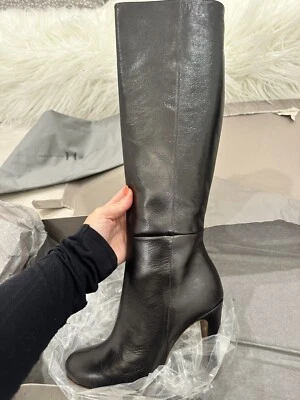 Botas hasta la rodilla de cuero para mujer Halston Heritage marrón talla 7 medianas venta al por menor $695 Foto 1 de 4
