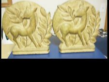 Bookends Syracuse Mfg. Syroco Fawn Deer Midwest Rare Pair