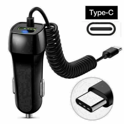 Adaptador Cargador Coche Rápido Para iPhone 15 Pro Max Plus Samsung S22 S23+ Tipo USB-C Foto 1 de 3