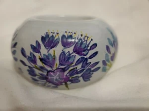 Yankee Candle Midnight Floral Lila Weiß Teelichthalter Glas - Bild 1 von 8