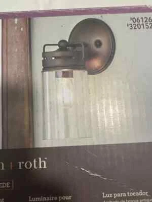 allen+roth single vanity light #0612663 #032015283 aged bronze finish with clear - Изображение 1 из 2