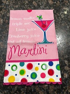 Kay Dee Designs large cotton kitchen/Bar towel, Martini, pink - Picture 1 of 3