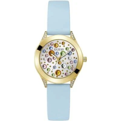 Orologio Donna GUESS MINI WONDERLUST GW0678L1 Silicone Celeste Gold Dorato - Immagine 1 di 3