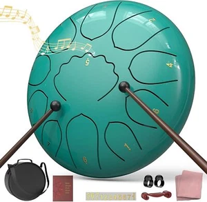 Rain Drum for Outside Garden, 8 Inches 11 Notes Steel Tongue Chakra Drum - Picture 1 of 7
