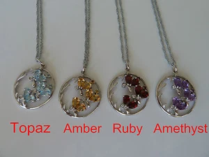 COLLAR/COLGANTE Topacio/Rubí/Ámbar/Amatista de Plata de Ley.UNA CADENA DE PLATA INCLUIDA - Imagen 1 de 26