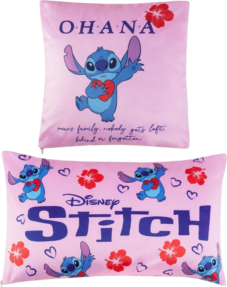 Fundas de Cojín Disney Stitch - Juego de 2 Decoración del Hogar 50 x 30 cm y Rosa  Foto 1 de 4
