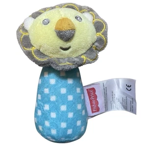 Fisher Price Lion Soft Toy Plush Squeaky Baby Rattle - Picture 1 of 3