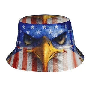 USA Flag Bucket Hat for Women Men,Funny American Flag Beach Sun Cap Fisherman... - Picture 1 of 8