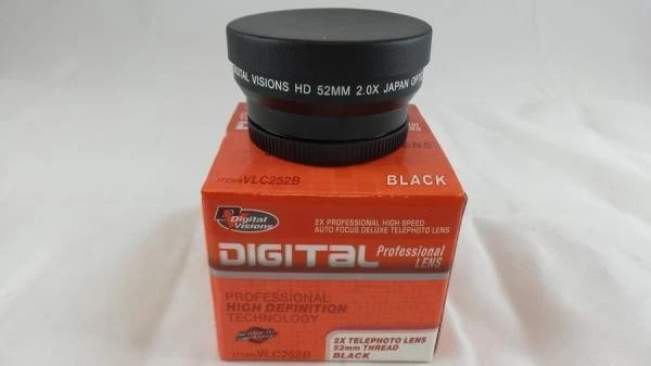 Digital Visions by Bower 2x Telephoto Lens - 52mm Thread - Black (VLC252B) - Image 1 of 2
