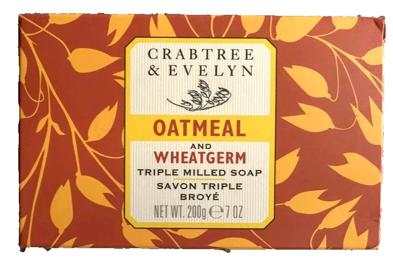Crabtree & Evelyn Haferflocken & Weizenkeim Triple Gefräst Seife 200g Neu - Bild 1 von 1