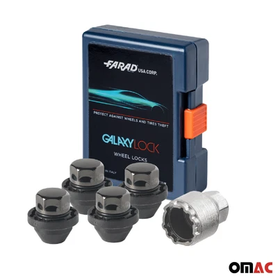 Kit de bloqueo de rueda para Mazda MX-5 Mitsubishi Mirage M12X1,5 cromado negro 4 cerraduras Foto 1 de 4