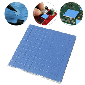 Blue 100mmx100mmx1mm GPU CPU Heatsink Cooling Thermal Conductive Silicone^R1 - Afbeelding 1 van 11