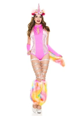 Disfraz de unicornio peludo mágico para mujer para adulto  Foto 1 de 2