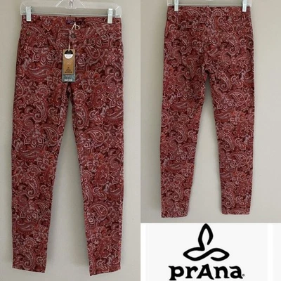 Calça Prana Veludo Paisley Cintura Baixa Nova Com Etiqueta Tamanho 0 - Imagem 1 de 4