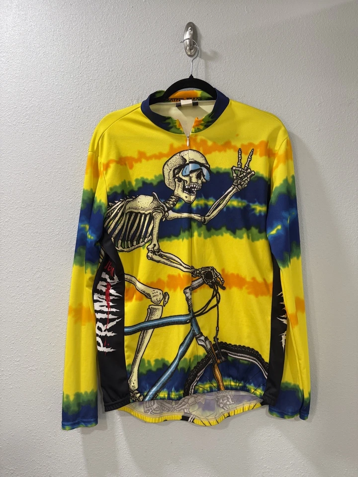 PRIMALWEAR благодарный протектор мертвый Джерси мужской скелет желтый Велосипедная рубашка XL - Изображение 1 из 4