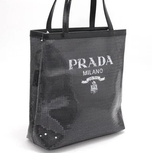 Prada Sequin Mesh Handbag Black 1Gb417 70085 - Picture 1 of 9