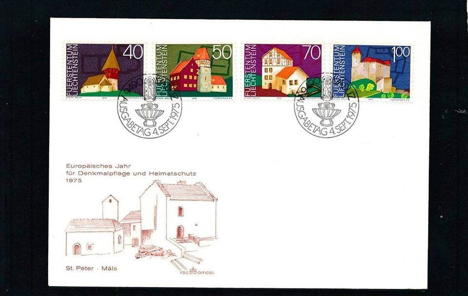 D455754 Liechtenstein FDC Buildings Architecture St.Peter Mals - Image 1 of 1