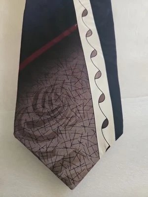 Corbata Gianfranco Ruffini (Negro Blanco Azul Beige) Nunca antes vista hermosa des Foto 1 de 4