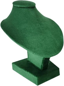 Mini Pendant Jewelry Display Stand Bust White PU Holder Black Velvet Green  - Picture 1 of 9