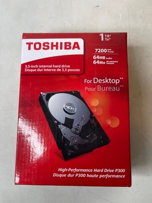 New Toshiba P300 1TB 3.5" SATA 7200RPM HDWD110 Internal Hard Drive (Sealed) - Image 1 of 3