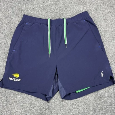Polo Ralph Lauren 网球短裤男式 XL 蓝色美国公开赛 2025 运动衬里 6 英寸全新 — 第 1/4 张图片