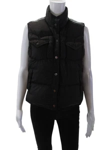 Ralph Lauren Blue Label Womens Button Down Puffer Vest Jacket Black Size Medium - Picture 1 of 7